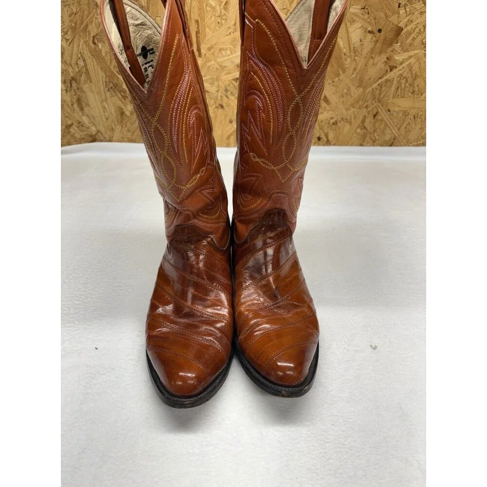Vintage Y2K Francotirador Men’s Boots Genuine Anguila Eel Skin Cognac Sz 10 1/2
